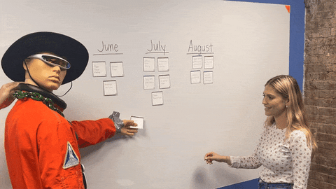 Rocketbook Reusable Sticky Notes on Whiteboard