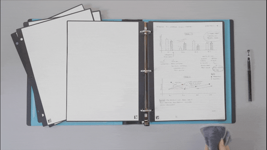video of someone erasing writing on Rocketbook reusable paper