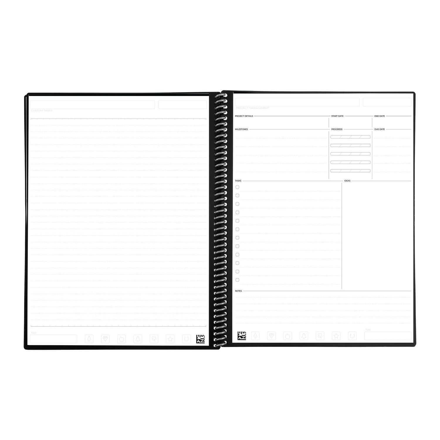 A custom table and a project management page