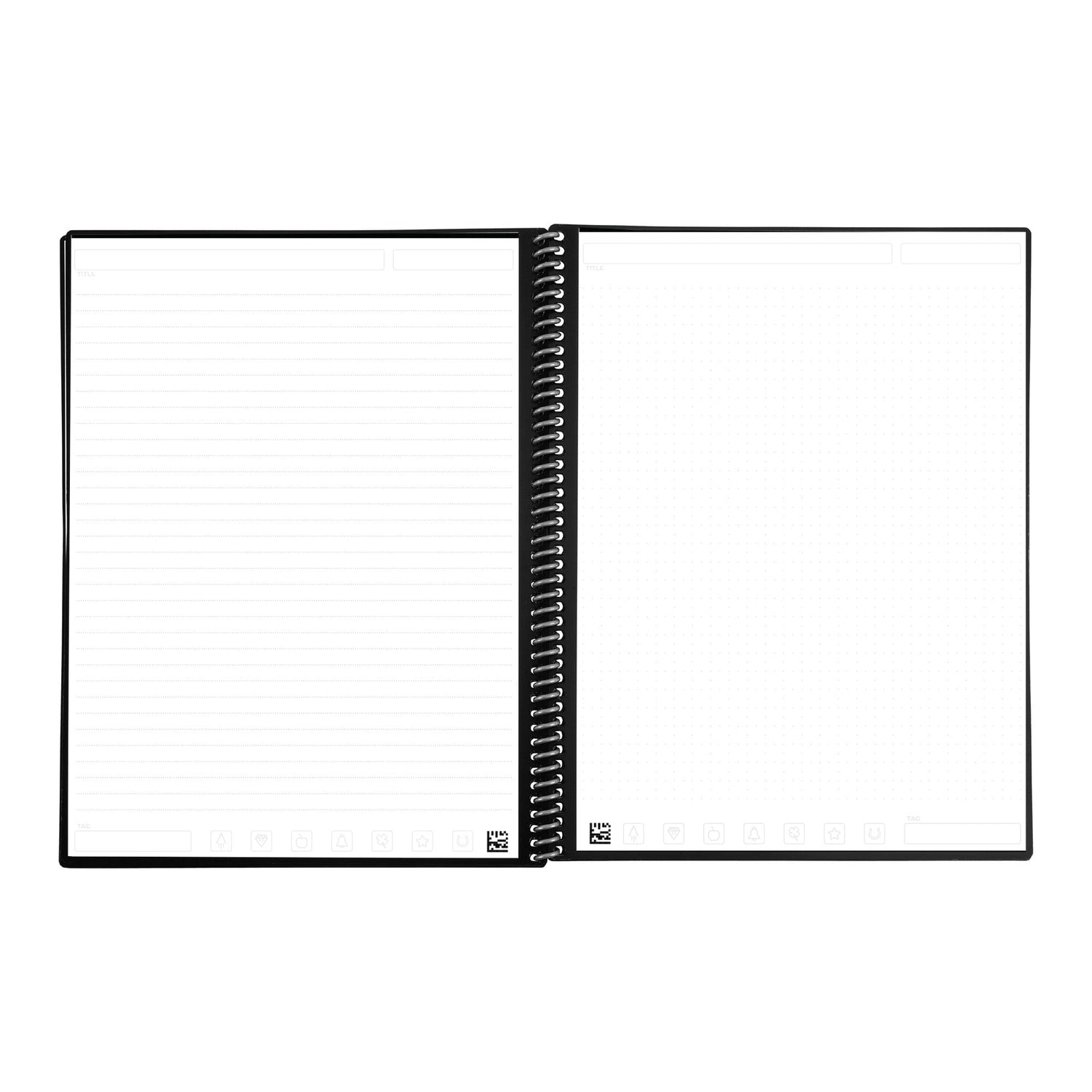 A lined page and a dot grid page