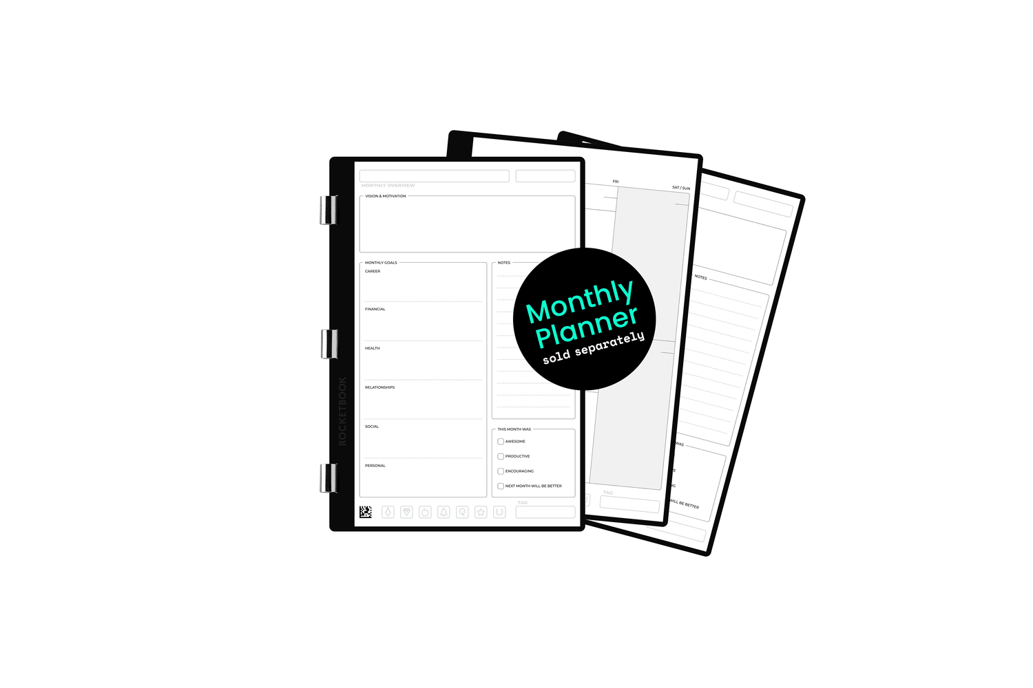 Letter size Rocketbook Pro Page Pack with blank template